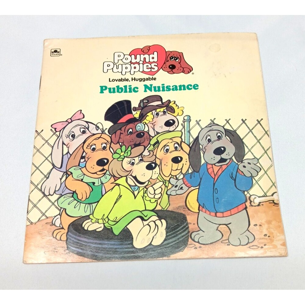 1987 Pound Puppies Little Golden Book Public Nuisance Vintage Kids Book